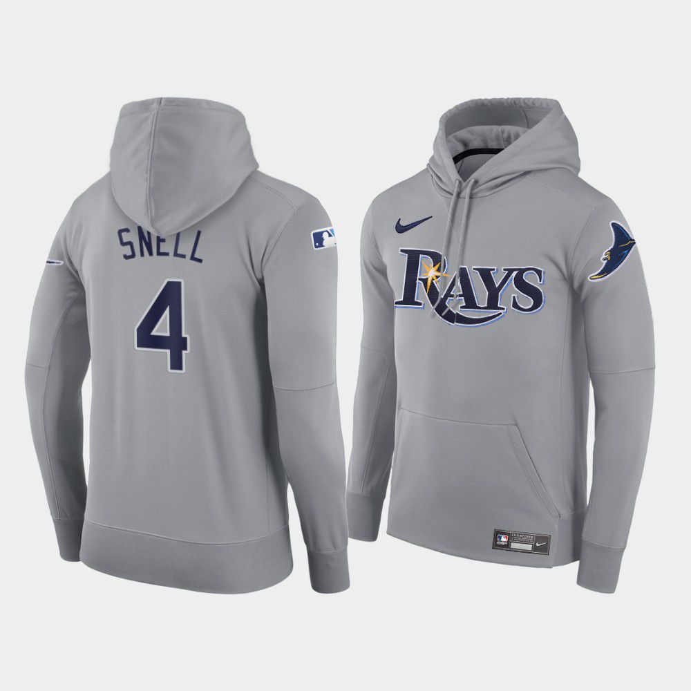 Men Tampa Bay Rays #4 Snell gray road hoodie 2021 MLB Nike Jerseys